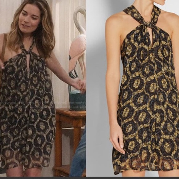 Isabel Marant Tevy Devoré Chiffon Mini Dress Woman’s size 34/small - Picture 2 of 13